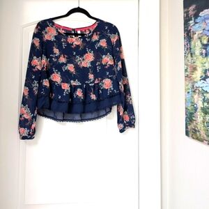 Beautiful flower print blouse top
